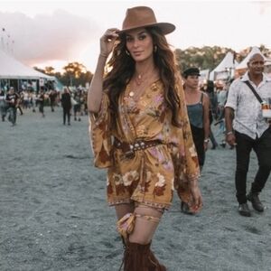 Boho kimono mini dress
